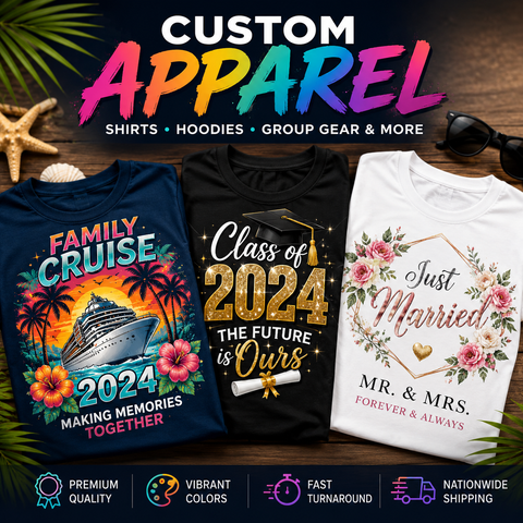 Custom family cruise shirts by LuxPort Print Co