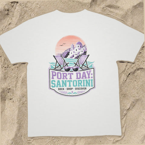 PORT DAY: SANTORINI Cruise T-Shirt — Design 0182