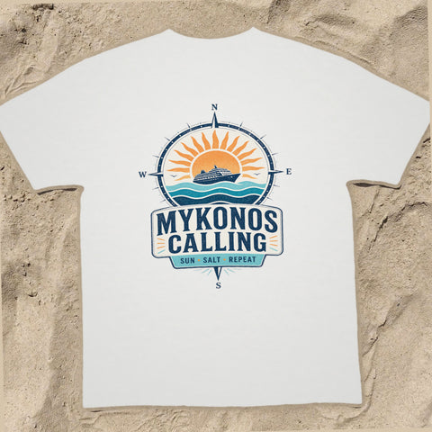 MYKONOS CALLING Cruise T-Shirt — Design 0186