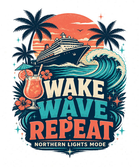 WAKE • WAVE • REPEAT Cruise T-Shirt — Design 0465