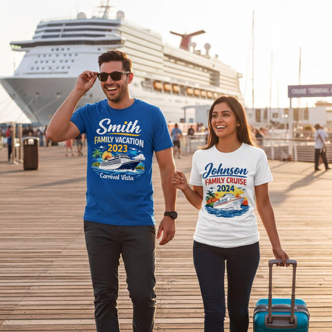 Two Custom Family Cruise Shirts | Matching Vacation Group Tees