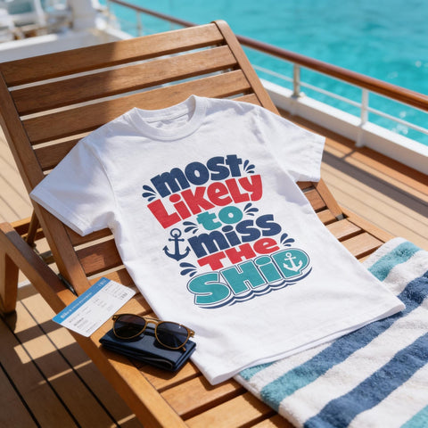 Most Likely To Miss The Ship | Cruise Humor T-Shirt | Pier Runner Shirt