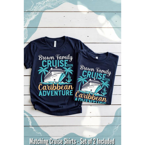 Two Custom Family Cruise Shirts | Matching Vacation Group Tees