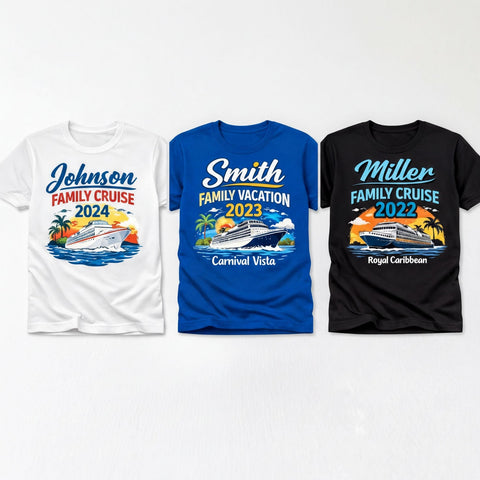 Two Custom Family Cruise Shirts | Matching Vacation Group Tees