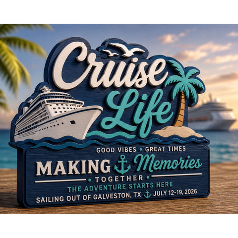 Personalized Cruise Door Sign, Custom Family Name Decor