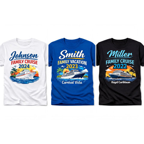 Two Custom Family Cruise Shirts | Matching Vacation Group Tees
