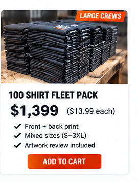 LuxPort 100 Shirt Fleet Pack custom contractor work shirts