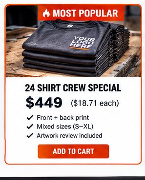 LuxPort 24 Shirt Crew Special custom contractor work shirt package